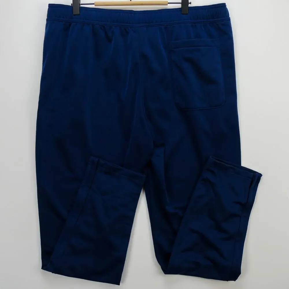 Adidas Track Pants Mens XL Navy Tapered Joggers Zip Ankle Zip Pockets Athletic